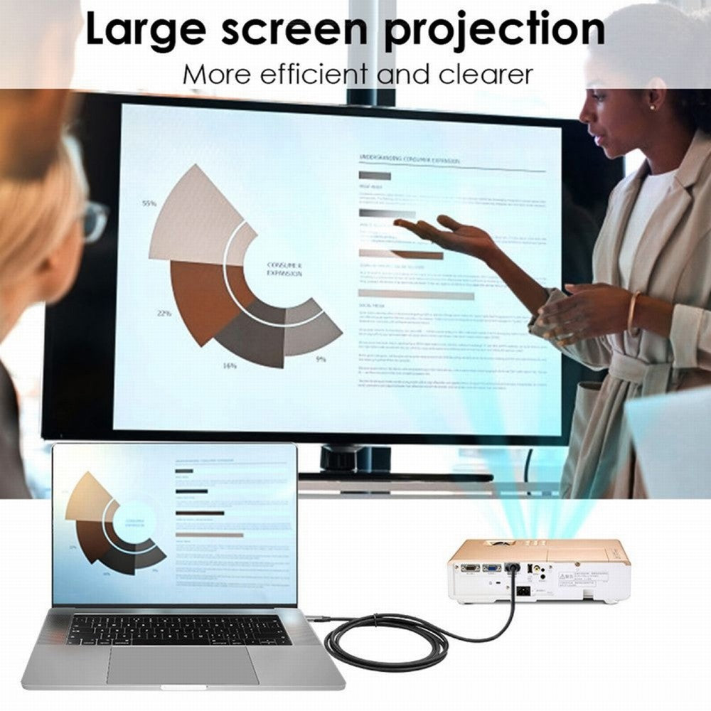 USB 3.1 Type C USB-C Source to VGA RGB 1080P Displays Male Monitor Cable for Laptop 1.8m UC-018-VGA