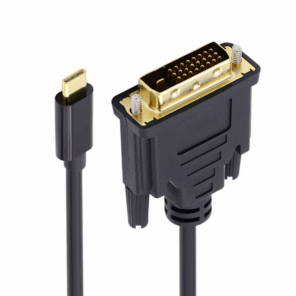 USB 3.1 Type C USB-C Source to DVI 1080P 60hz Displays Male Monitor Cable for Laptop 1.8m UC-018-DVI