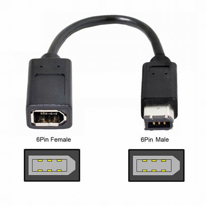 IEEE 1394 6Pin Female to 1394a 6Pin Male Extension Data Video Capture Card Firewire 400 to 400 Cable 20cm CA-001