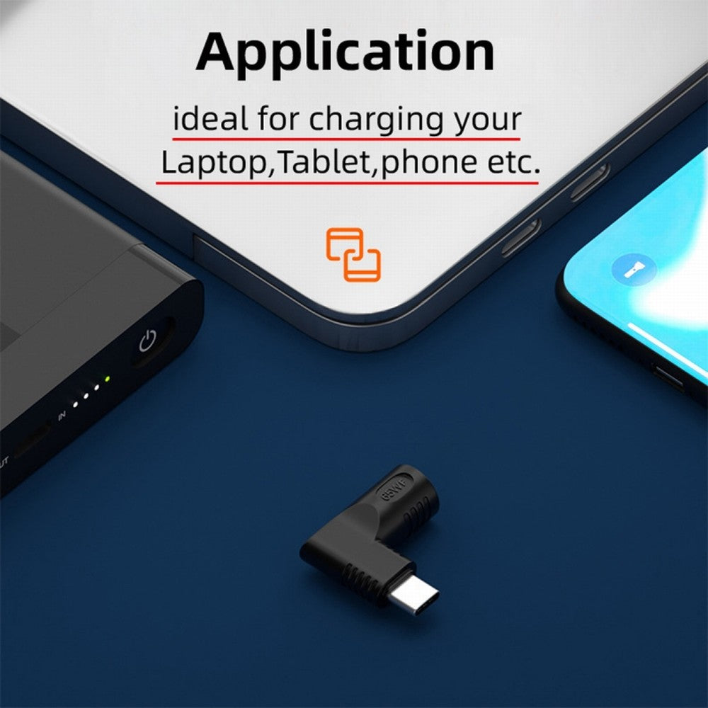DC Jack 5.5x1.7mm Input to USB-C Type-C Angled 90 Degree Power Plug Charge Adapter for Laptop Phone UC-211-RI-5517MM