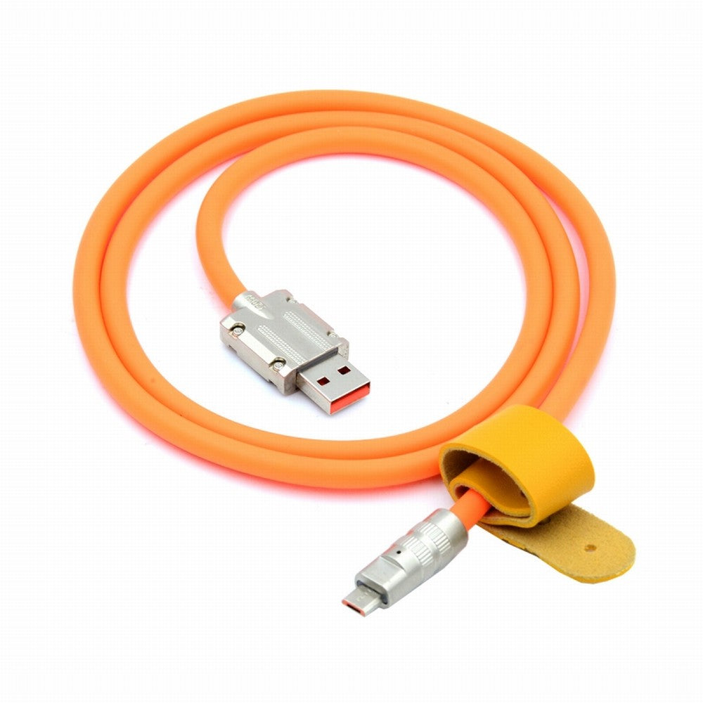 USB-A Type A to USB Micro 5Pin Liquid Silicone Ultra Soft Power USB2.0 Data Cable Fast Charge for Laptop Tablet Phone U2-089-OR-1.0M