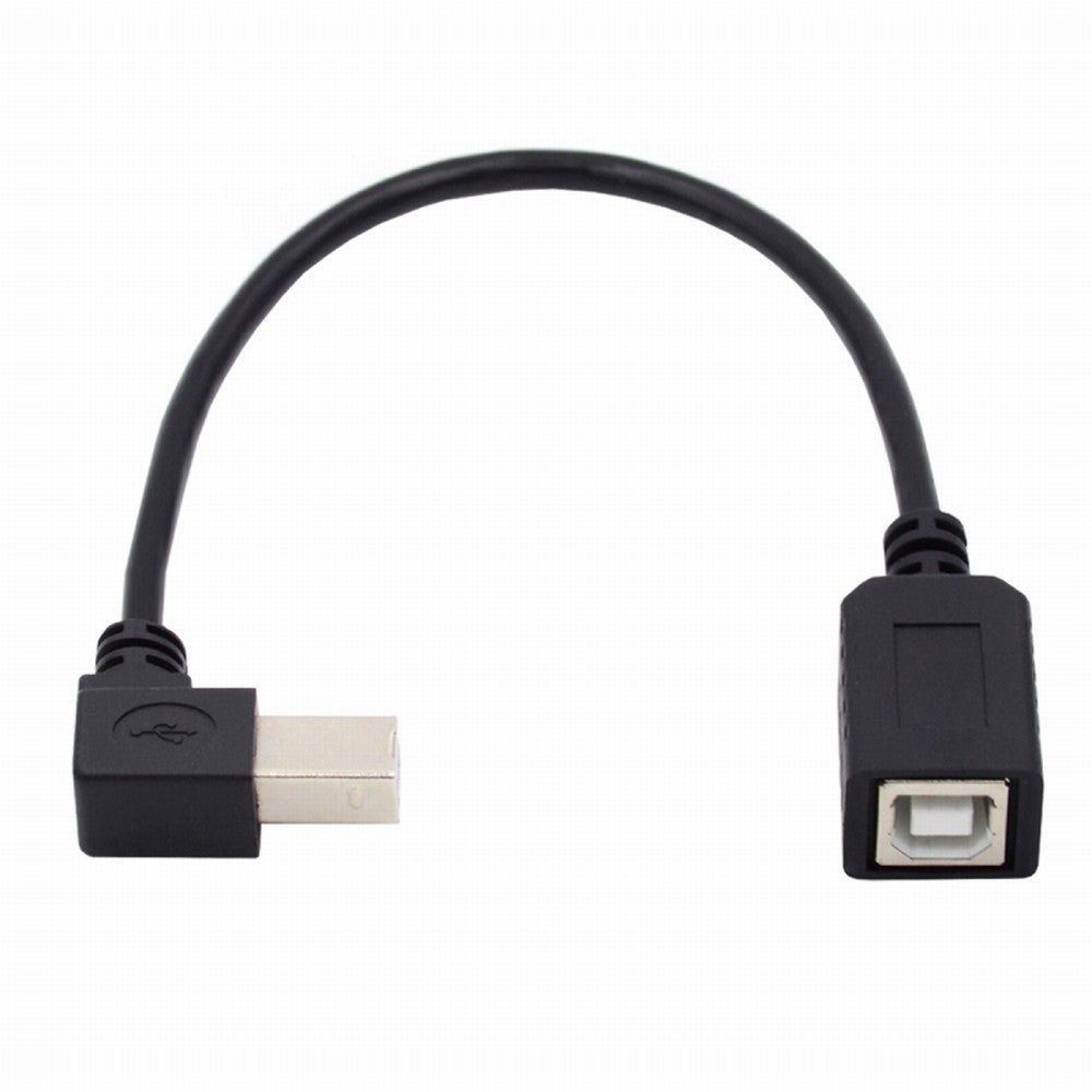 USB 2.0 B Type Male to Female Extension Cable Left Angled 90 Degree 20cm for Printer Scanner Disk U2-068-LE