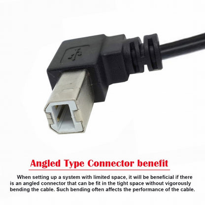 USB 2.0 B Type Male to Female Extension Cable Up Angled 90 Degree 20cm for Printer Scanner Disk U2-068-UP