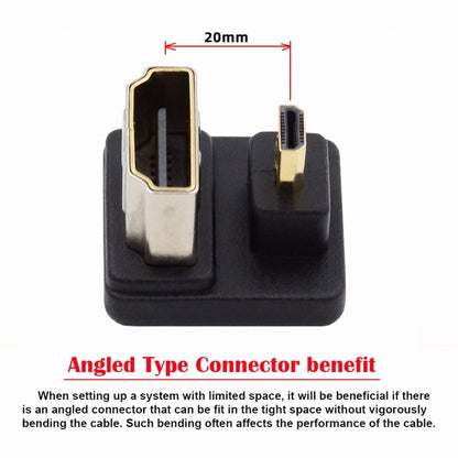 Micro HDMI 1.4 Male Type-D to HDMI Female Port Savers 360 Degree Up Opposite U Shape Back Angled Extension Adapter Converter HD-020-UP