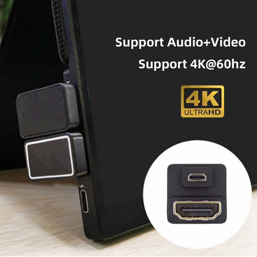 Micro HDMI 1.4 Male Type-D to HDMI Female Port Savers 360 Degree Up Opposite U Shape Back Angled Extension Adapter Converter HD-020-UP