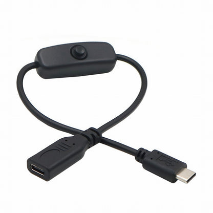USB-C Cable with On Off Power Switch Button USB Type C Male to Female for Laptop Keyboard Raspberry Pi 4B UC-148