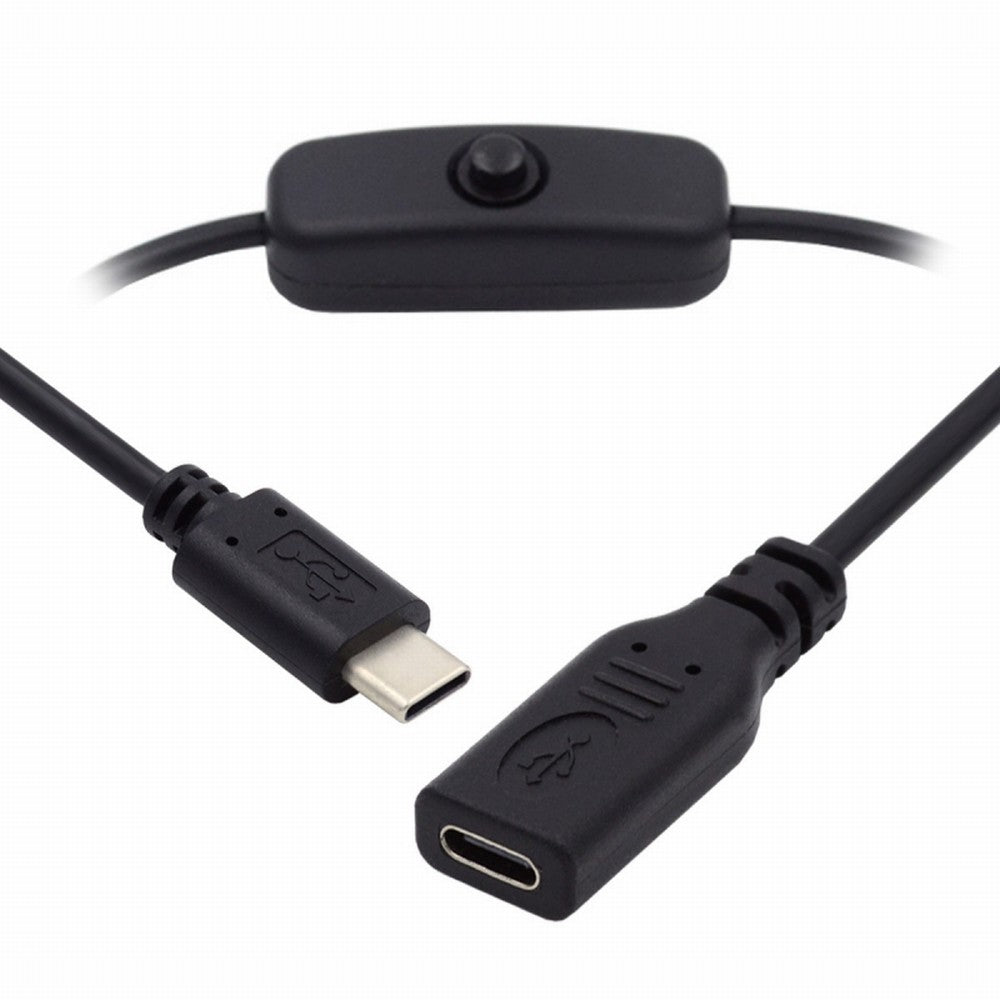 USB-C Cable with On Off Power Switch Button USB Type C Male to Female for Laptop Keyboard Raspberry Pi 4B UC-148