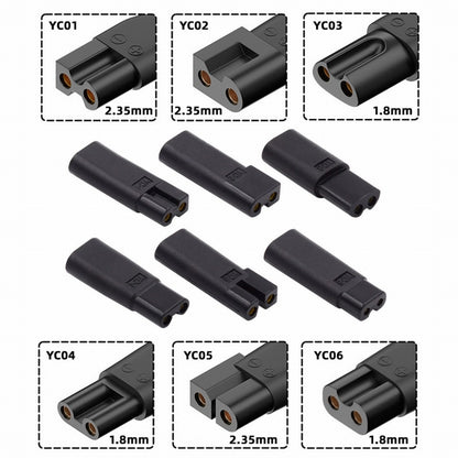 6pcs/set USB-C Female to 2Pin DC 5V Power Charge Adapter for Electric Hair Clipper Beard Trimmers Shavers Beauty Instruments UC-150