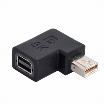Angled Mini DisplayPort 1.4 Male to Mini DP Female 8K 60hz Adapter Ultra-HD UHD 4K 144hz 7680*4320 for Video PC Laptop Monitor DP-036-8K07