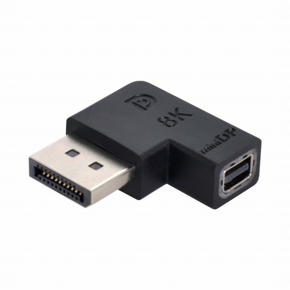 Angled DisplayPort 1.4 Male to Mini DP Female 8K 60hz Adapter Ultra-HD UHD 4K 144hz 7680*4320 for Video PC Laptop Monitor DP-036-8K08