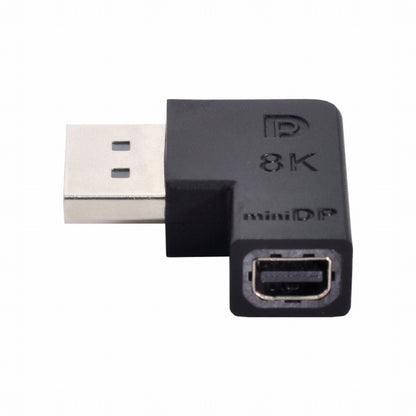 Angled DisplayPort 1.4 Male to Mini DP Female 8K 60hz Adapter Ultra-HD UHD 4K 144hz 7680*4320 for Video PC Laptop Monitor DP-036-8K08