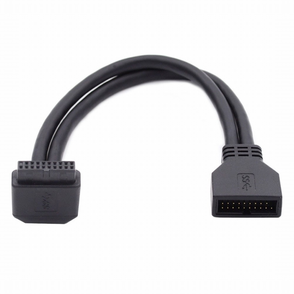 Up Angled USB 3.0 20Pin 19Pin Male to Female Extension 5Gbps Cable 90 Degree for Motherboard Mainboard U3-082-UP