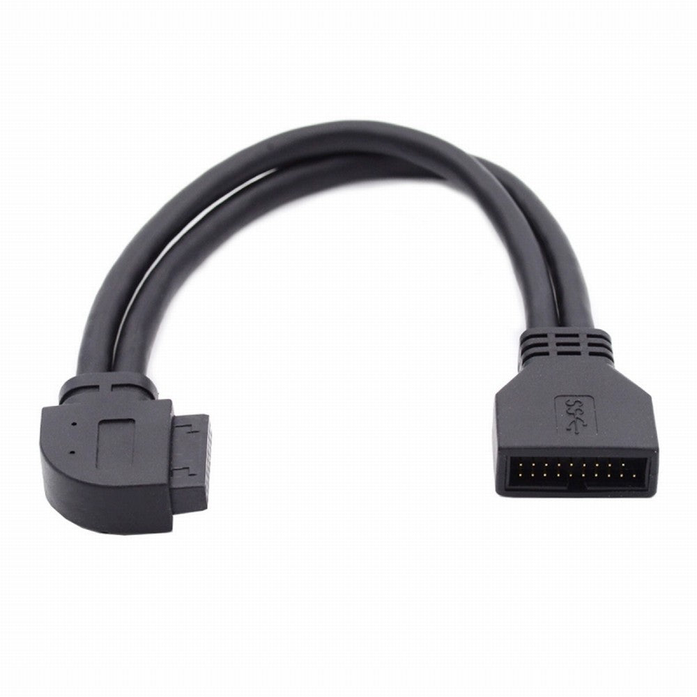 Left Angled USB 3.0 20Pin 19Pin Male to Female Extension 5Gbps Cable 90 Degree for Motherboard Mainboard U3-082-LE