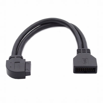 Left Angled USB 3.0 20Pin 19Pin Male to Female Extension 5Gbps Cable 90 Degree for Motherboard Mainboard U3-082-LE