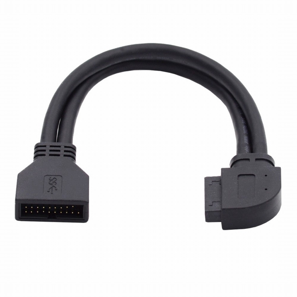 Right Angled USB 3.0 20Pin 19Pin Male to Female Extension 5Gbps Cable 90 Degree for Motherboard Mainboard U3-082-RI