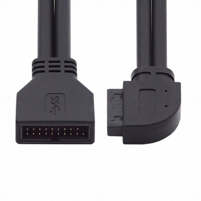 Right Angled USB 3.0 20Pin 19Pin Male to Female Extension 5Gbps Cable 90 Degree for Motherboard Mainboard U3-082-RI