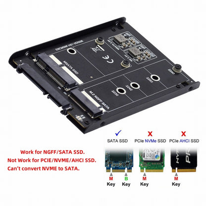 Dual MSATA NGFF B+M SSD Card JBOD Raid0 Span Bridge to 2.5inch SATA Combo HDD Disk Drive Enclosure SA-060