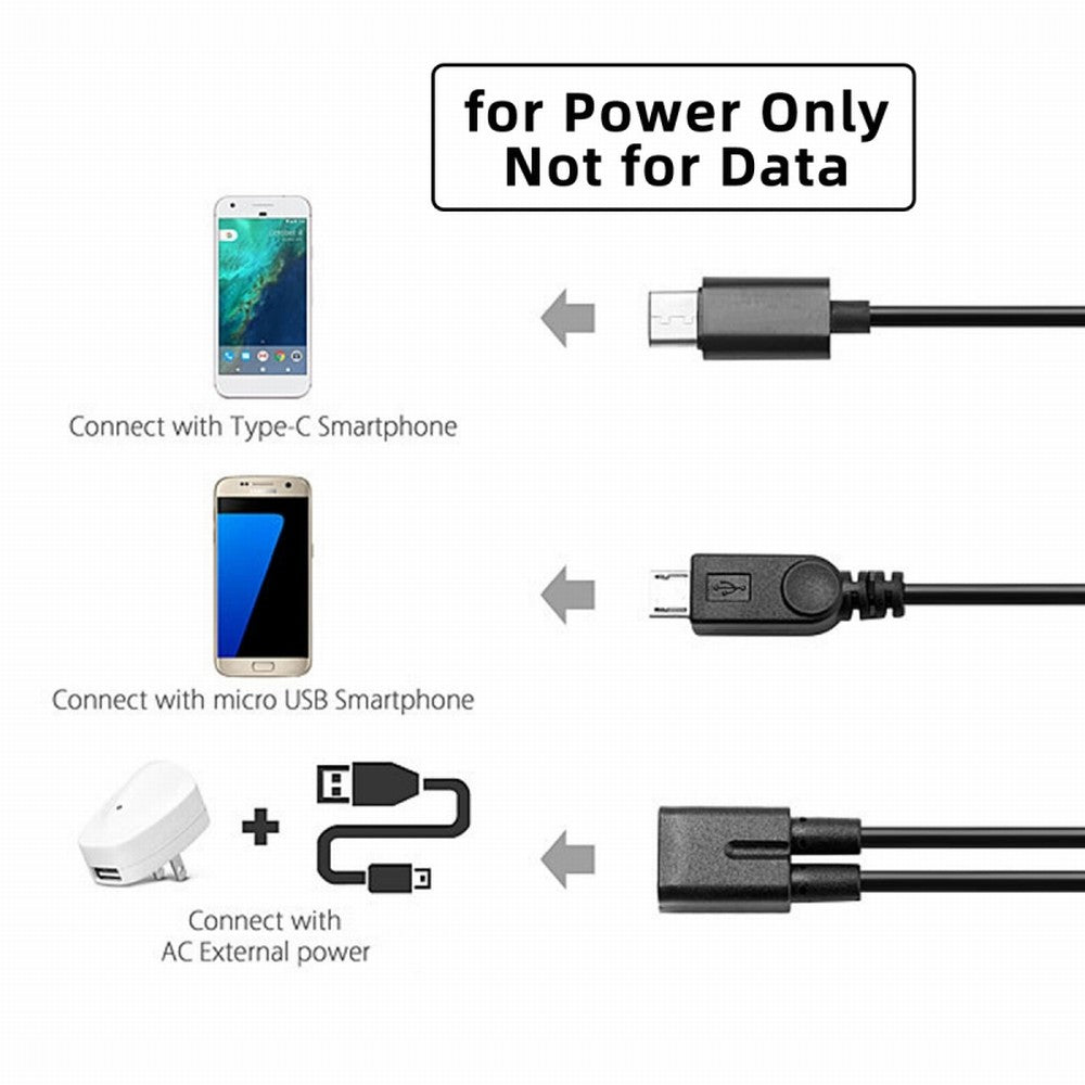 Type-C USB-C Female to USB-C Type C USB 3.1 & Micro USB Male Splitter Extension Charge Cable U2-069-TC001