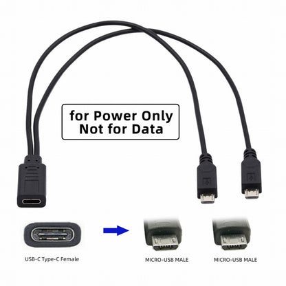 Type-C USB-C Female DC 5V to Dual Micro USB 5Pin Male Splitter Extension Charge Cable U2-069-TC003