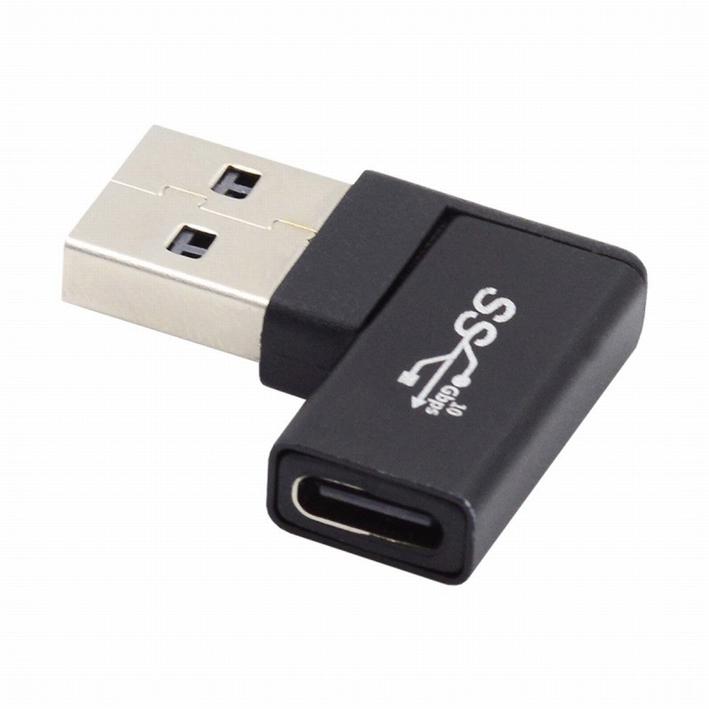 USB-C Type C Female to USB 3.0 A Male Data Adapter Flat Horizontal 90 Degree Right Angled for Laptop Desktop UC-067-RF