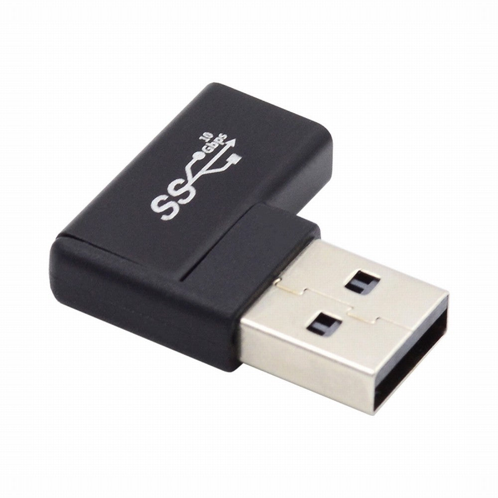 USB-C Type C Female to USB 3.0 A Male Data Adapter Flat Horizontal 90 Degree Right Angled for Laptop Desktop UC-067-RF