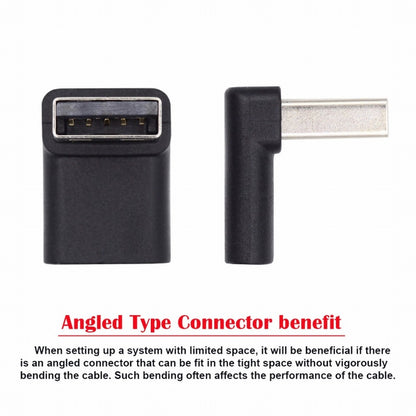 USB-C Type C Female 90 Degree Up Angled to USB 3.0 A Male Data Adapter for Laptop Desktop UC-067-UP