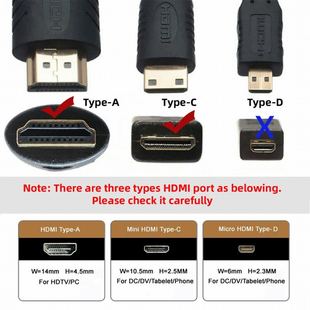 Mini HDMI 2.0 Male to HDMI Male 4K 60hz Stretch Coiled Cable Straight Connector for HDTV Computer Laptop Monitor HD-036-BK