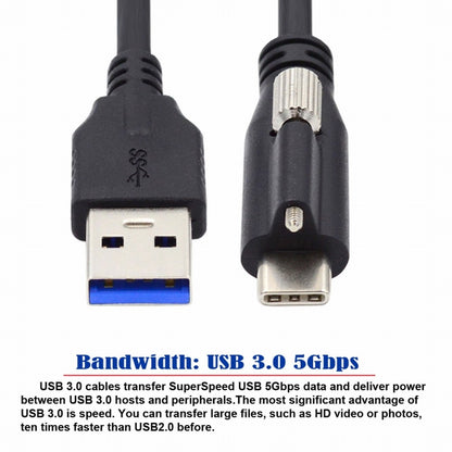 USB 3.1 Type-C Locking Connector to Standard USB3.0 Data Cable for Camera With Panel Mount Screw UC-045