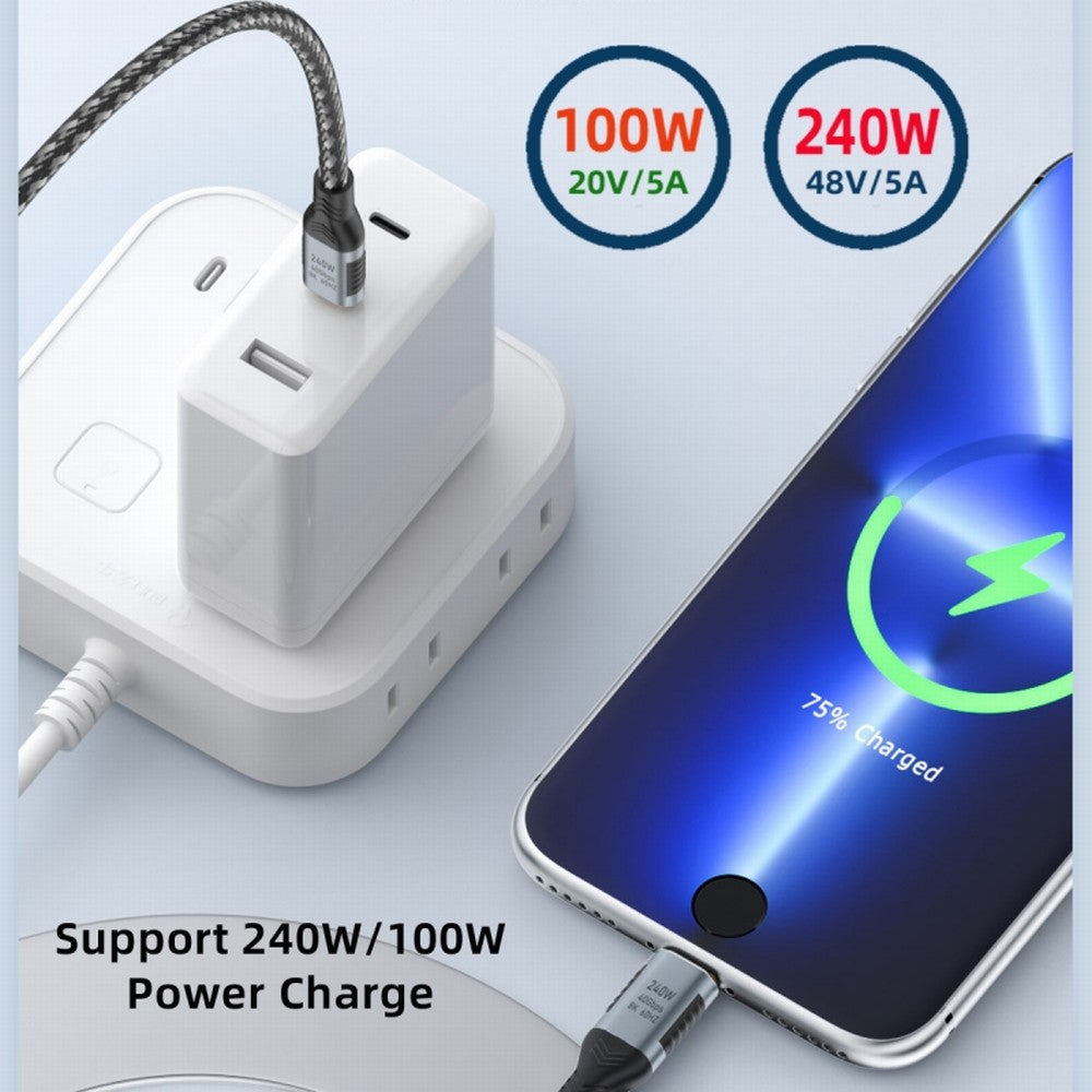 USB-C 240W USB4 Cable 40Gbps USB3.1 100W 8K@60Hz 5K USB4.0 Compatible with Thunderbolt3/4 CC-UC-074