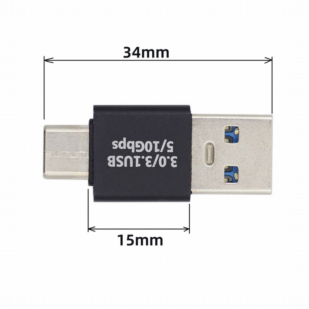USB3.0 Type A Male to USB 3.1 Type C Male Data 10Gbps Charge Adapter for Laptop Phone UC-070-TC001