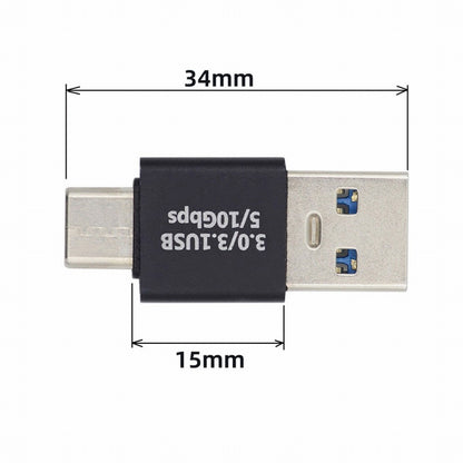 USB3.0 Type A Male to USB 3.1 Type C Male Data 10Gbps Charge Adapter for Laptop Phone UC-070-TC001