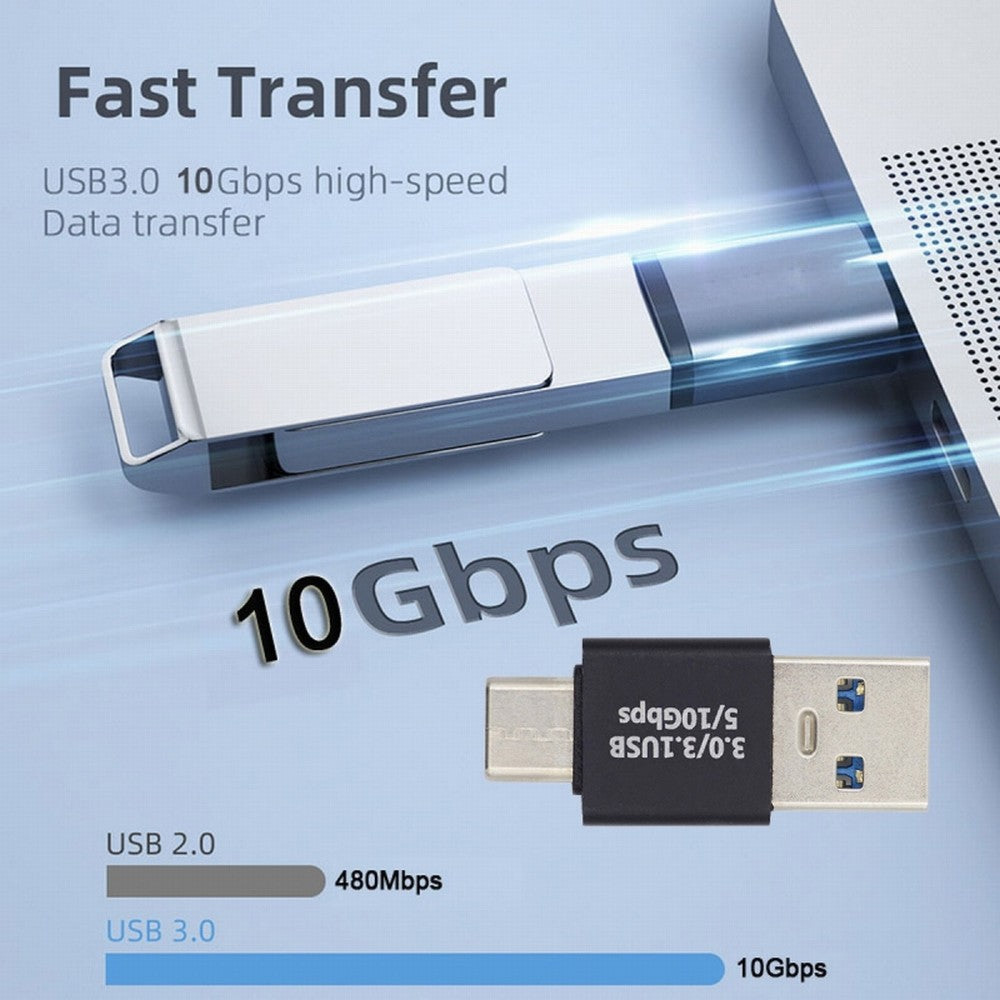 USB3.0 Type A Male to USB 3.1 Type C Male Data 10Gbps Charge Adapter for Laptop Phone UC-070-TC001