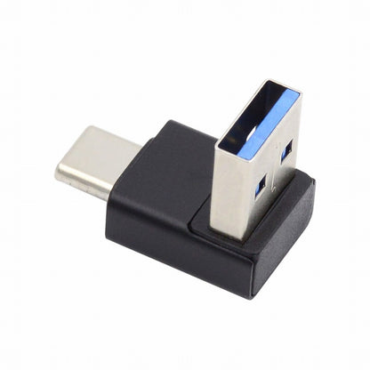 Up Angled USB3.0 Type A Male to USB 3.1 Type C Male Data 10Gbps Charge Adapter 90 Degree for Laptop Phone UC-070-TC005