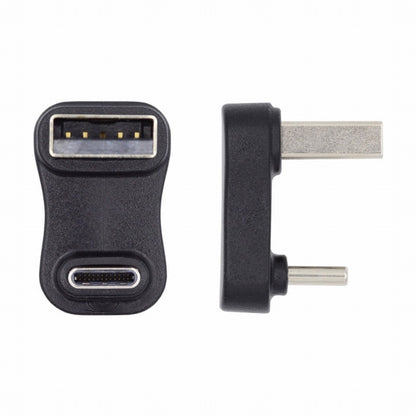 USB3.0 Type A Male to USB 3.1 Type C Male Data 10Gbps Down Opposite U Shape Back Angled Charge Adapter 90 Degree for Laptop Phone UC-070-TC008