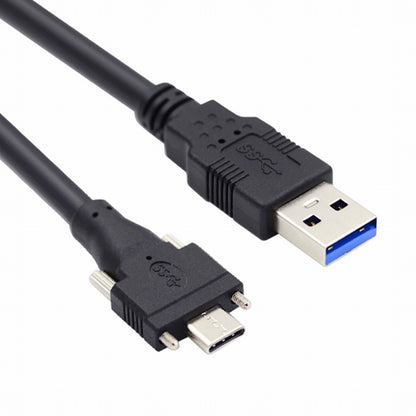 5 Meters USB 3.1 Type-C Dual Locking Connector to Standard USB3.0 Data Cable for Camera With Panel Mount Screw UC-048-5.0M