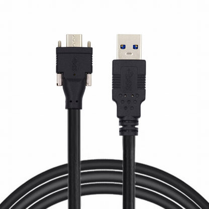 5 Meters USB 3.1 Type-C Dual Locking Connector to Standard USB3.0 Data Cable for Camera With Panel Mount Screw UC-048-5.0M