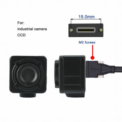 5 Meters USB 3.1 Type-C Dual Locking Connector to Standard USB3.0 Data Cable for Camera With Panel Mount Screw UC-048-5.0M