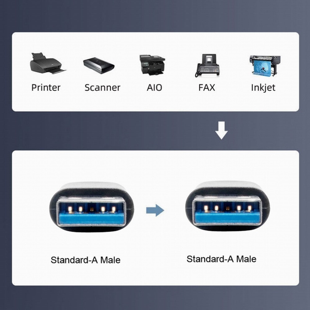 Angled USB 3.0 Type-A Male to Straight 3.0 Type-A Male Data 5Gbps Cable 90 Degree Up Angled 40cm U3-069-UP