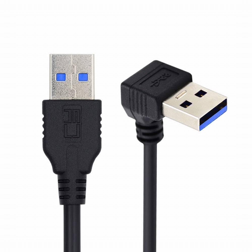 Angled USB 3.0 Type-A Male to Straight 3.0 Type-A Male Data 5Gbps Cable 90 Degree Down Angled 40cm U3-069-DN