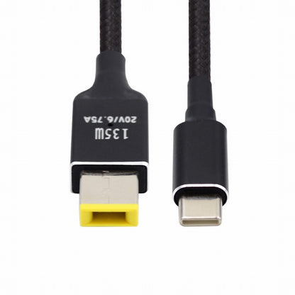 Type-C USB-C 135W to DC Rectangle 11.0*4.5mm Power PD Charge Cable for Thinkpad X1 Legion Y7000P Laptop DC20V 6.25A UC-106-DC135W