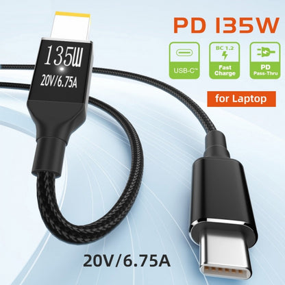 Type-C USB-C 135W to DC Rectangle 11.0*4.5mm Power PD Charge Cable for Thinkpad X1 Legion Y7000P Laptop DC20V 6.25A UC-106-DC135W