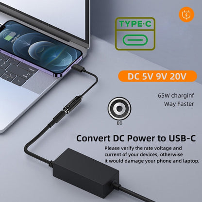 DC Jack 4.0x1.7mm Input to USB-C Type-C Power Plug Charge Cable for Laptop Phone PD9V 5V 20V UC-149-4017MM