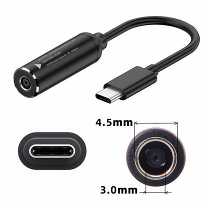 DC Jack 4.5x3.0mm Input to USB-C Type-C Power Plug Charge Cable for Laptop Phone PD9V 5V 20V UC-149-4530MM