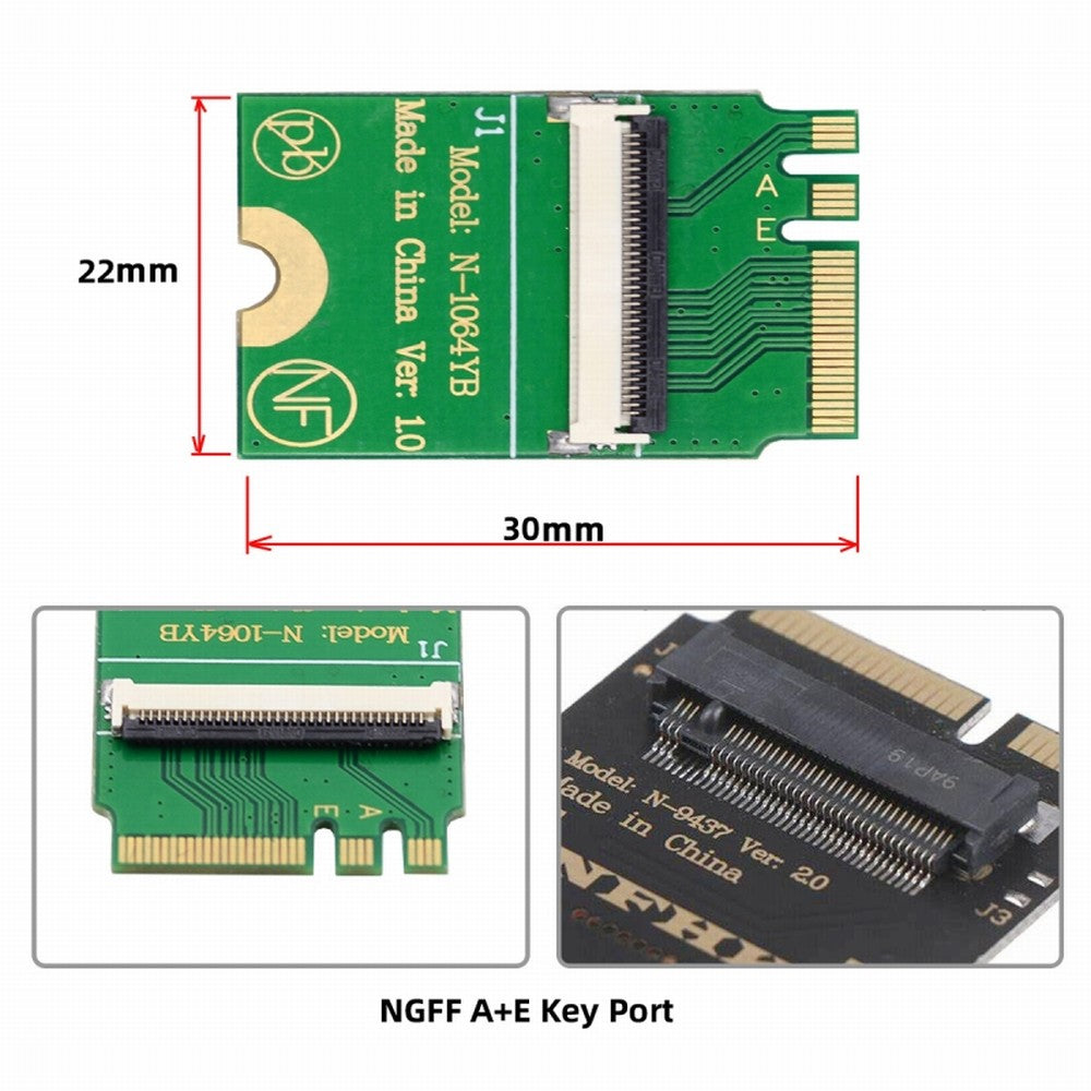 Mini PCI-E PCI Express & NGFF A+E Key to SATA 3.0 Four Ports Adapter Cable 6Gbps Hard Drive Extension Card for SSD SA-064