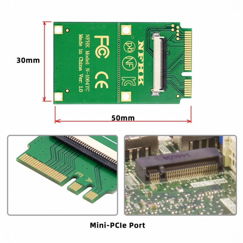 Mini PCI-E PCI Express & NGFF A+E Key to SATA 3.0 Four Ports Adapter Cable 6Gbps Hard Drive Extension Card for SSD SA-064