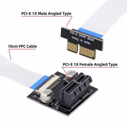 Low Profile PCI-E Express 1X Slot Riser Card Extender Extension Ribbon Flex Relocate Cable 10cm 90 Degree Angled EP-017