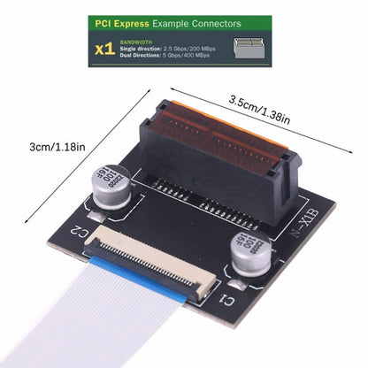 Low Profile PCI-E Express 1X Slot Riser Card Extender Extension Ribbon Flex Relocate Cable 10cm 90 Degree Angled EP-017