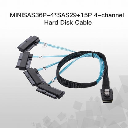 Internal 36 Pin Mini SAS SFF-8087 Host to 4 SFF-8482 Target SAS Disk IDE Power Cable 100cm SF-002-1.0M