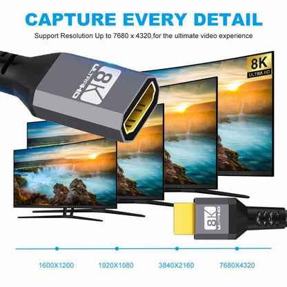HDMI 2.1 UHD 8K Extension Cable Male to Female Ultra-HD 8K 60hz 4K 120hz Cable 48Gbs with Audio 3D HDMI Cord CC-HD-017