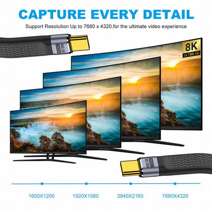 240W Type-C USB-C Male to Male USB4 40Gbps 100W 8K Flat Slim FPC Data Cable for Laptop Phone 13cm UC-002-0.13W